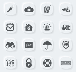Security and protection icons set