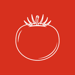 Tomato doodle logo. Tomato vector. Tomato on white background.