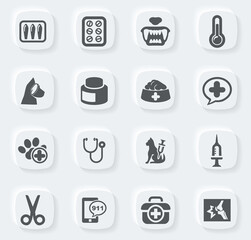 Veterinary clinic icons set