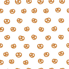 Seamless pattern with small pretzels.