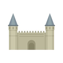 Turkish citadel icon flat isolated vector