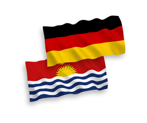 Fototapeta premium Flags of Republic of Kiribati and Germany on a white background