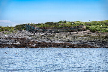 Abandoned Boat on the Farne Islands, Northumberland, England