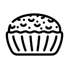 muffin desert line icon vector. muffin desert sign. isolated contour symbol black illustration