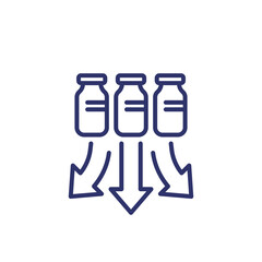 vaccine distribution line icon on white