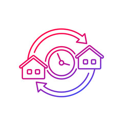 fast removal, moving in the new house line icon