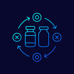 vaccine selection line vector icon