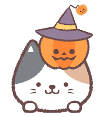 ミケネコとハロウィンのカボチャ