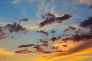 Colorful sky in the morning . Dawn light on the  beautiful heaven  