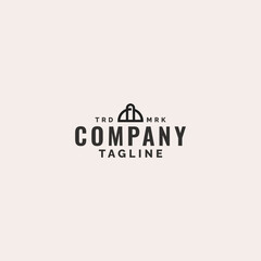 minimalist line art bridge logo design