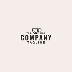 minimalist line art coffe cup logo design.