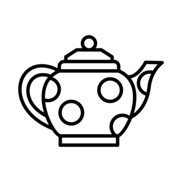 Tea Pot Vector Line Icon Design
