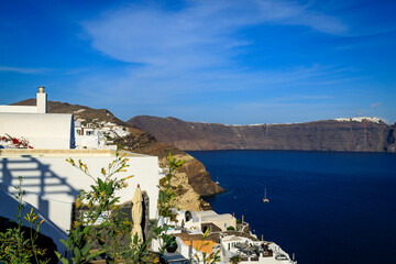 Santorini - officially Thira and classic Greek Thera is an island in the southern Aegean Sea, about...