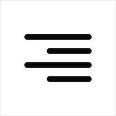 Right align icon vector isolated on white background