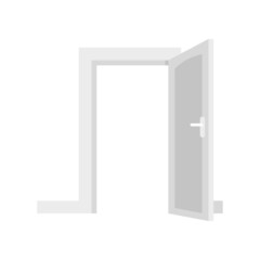 Open house door icon flat isolated vector