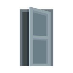 Building entrance icon flat isolated vector