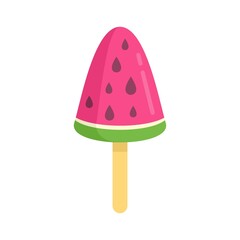 Watermelon ice cream icon flat isolated vector