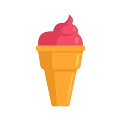Dessert ice cream icon flat isolated vector