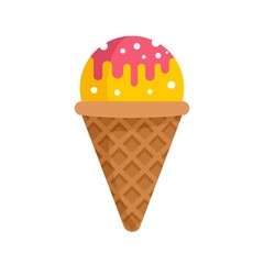 Modern tasty ice cream icon flat isolated vector