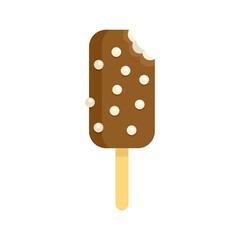 Tasty chocolate ice cream icon flat isolated vector