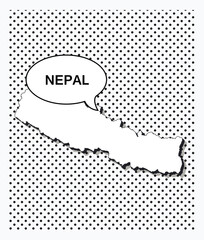 Pop art map of nepal