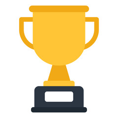 An achievement concept icon, flat design of trophy