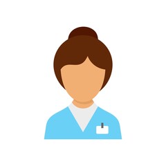 Fototapeta premium Female nurse icon flat isolated vector