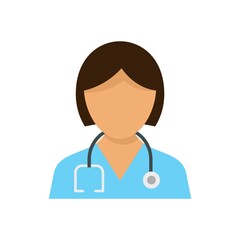 Fototapeta premium Healthcare nurse icon flat isolated vector