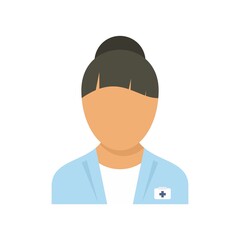 Health nurse icon flat isolated vector