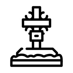 christian cross on grave line icon vector. christian cross on grave sign. isolated contour symbol black illustration