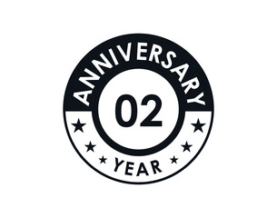 2 years anniversary badge vector design