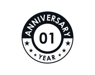 1 years anniversary badge vector design