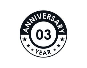 3 years anniversary badge vector design