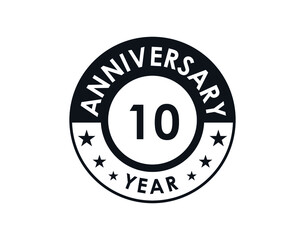 10 years anniversary badge vector design