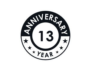 13 years anniversary badge vector design
