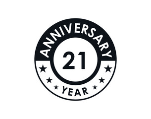 21 years anniversary badge vector design