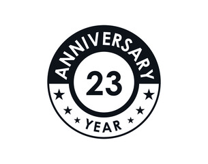 23 years anniversary badge vector design