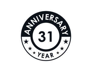31 years anniversary badge vector design