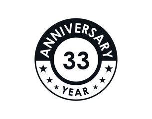 33 years anniversary badge vector design