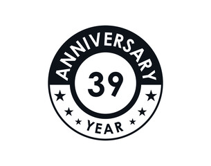 39 years anniversary badge vector design