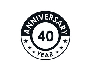 40 years anniversary badge vector design