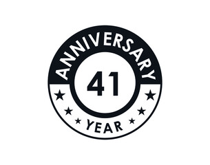 41 years anniversary badge vector design