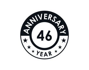 46 years anniversary badge vector design