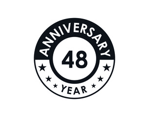 48 years anniversary badge vector design