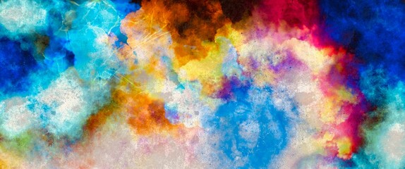 Coloured rainbow pastel background, hand painted artwork, alcohol ink background with rich colours, abstract clouds, for print, wallpapers