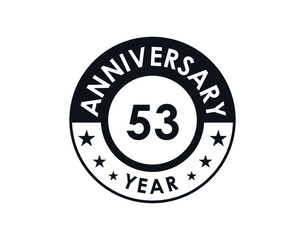 53 years anniversary badge vector design