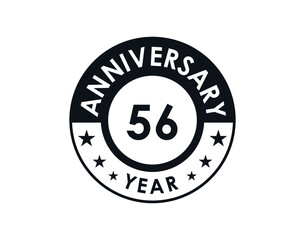 56 years anniversary badge vector design