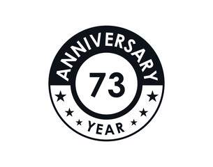 73 years anniversary badge vector design