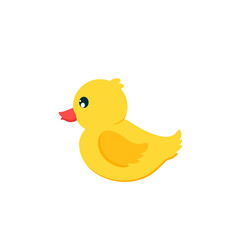 cartoon vector of cute yellow rubber duck taking a bubble bath.vector illustration