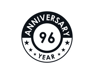 96 years anniversary badge vector design
